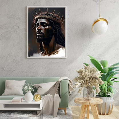 PUAGEMTI Black Jesus Diamond Painting Kits, Full Round Diamond Art Kits for Adults 5D Jesus Diamond Art, Personalized Gifts for Family and Friends Room Wall Decor 12x16 Inch
