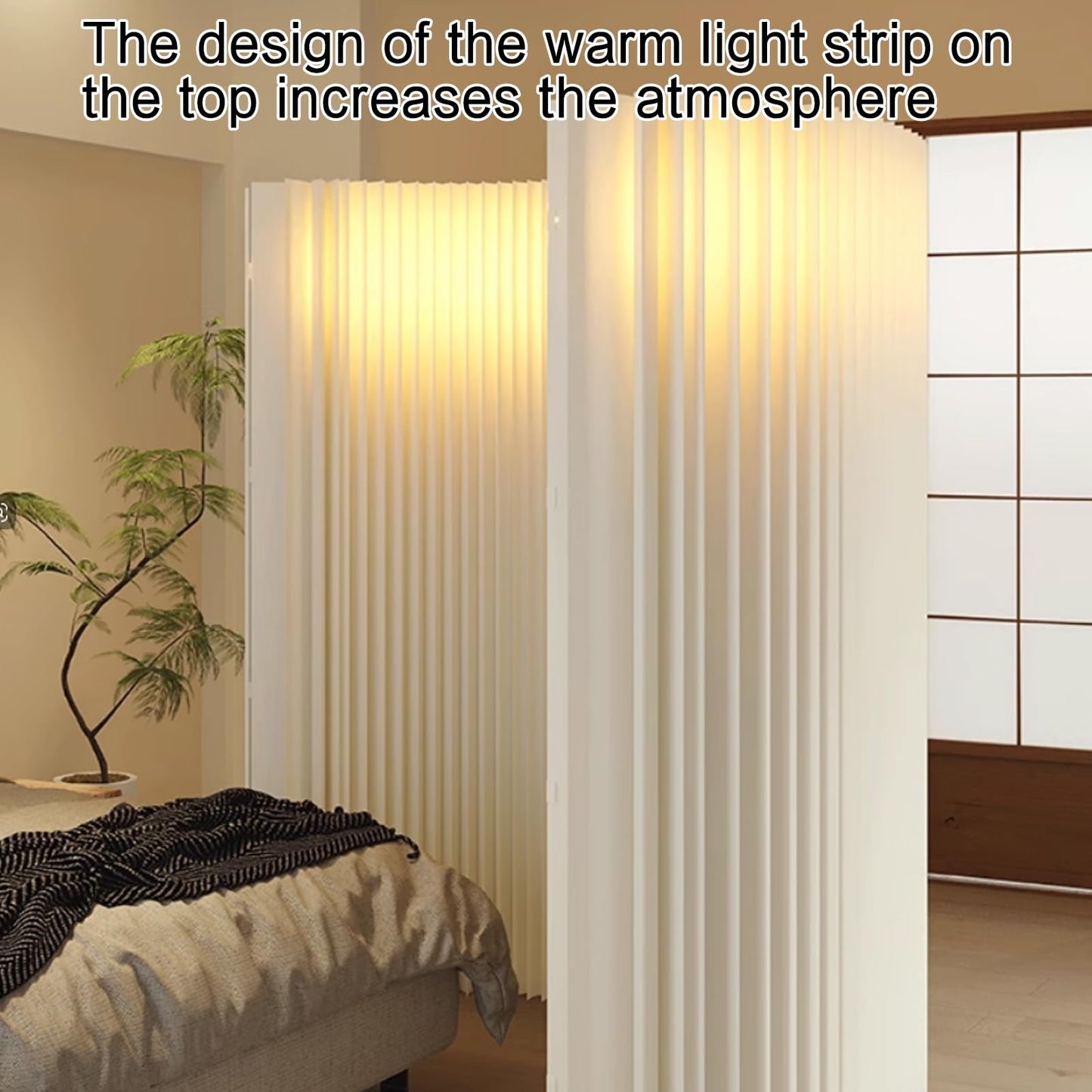 Portable Folding Paper Room Divider, Retractable Lightweight Partition for Easy Room Separation, Ideal for Home, Office, and Events, Versatile and Easy to Use