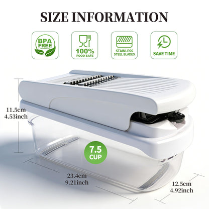 18-in-1 Vegetable Chopper Mandoline Slicer for Kitchen, Food Chopper with Container, Veggie Cutter, Onion Mincer Tomato Dicer, Fruit Slicer Spiralizer, Cheese Grater, Kitchen Gadgets House Essentials