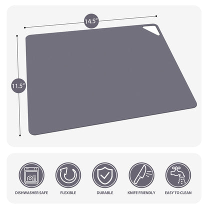WK Flexible Plastic Cutting Boards for Kitchen, Cutting Board Mats Set of 5, Nonslip Cutting Board for Meat, Thin Cutting Sheets with Hole, Dishwasher Safe, BPA Free, 14.5x11.5"