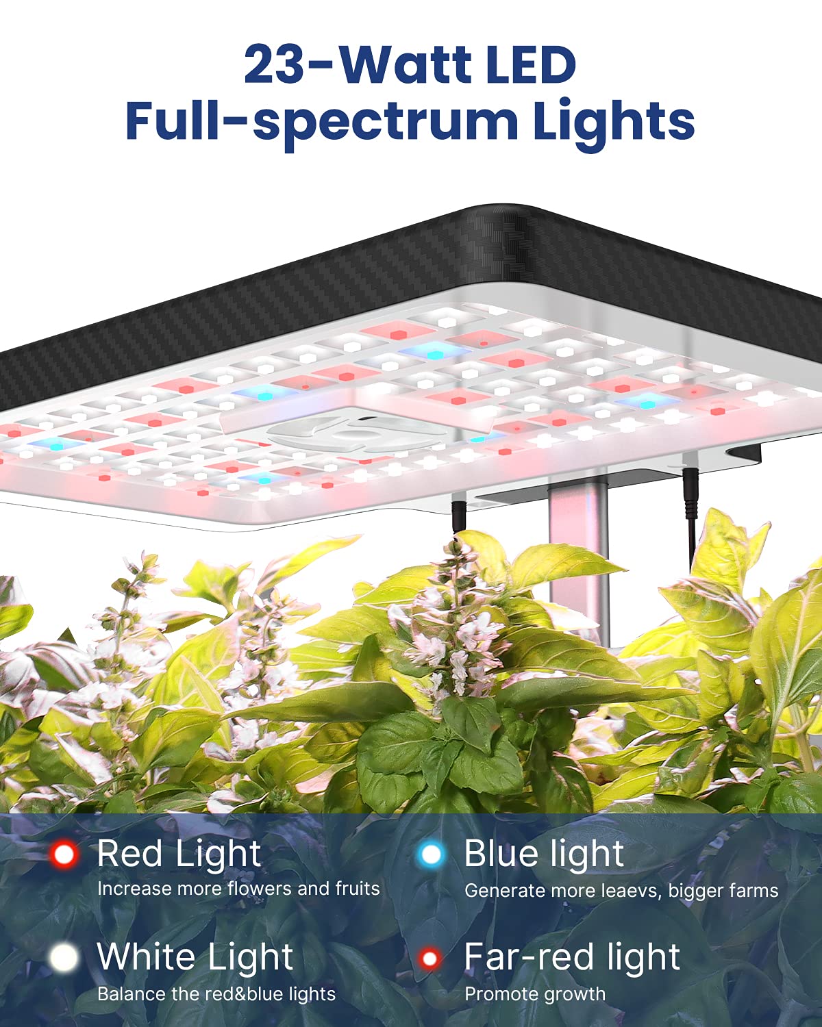 iDOO Hydroponics Growing System Kit 12Pods, Christmas Gifts for Women Mom, Herb Garden Indoor with LED Grow Light for Home, Built-in Fan, Auto-Timer, Adjustable Height Up to 11.3", 12Pods WiFi-Black
