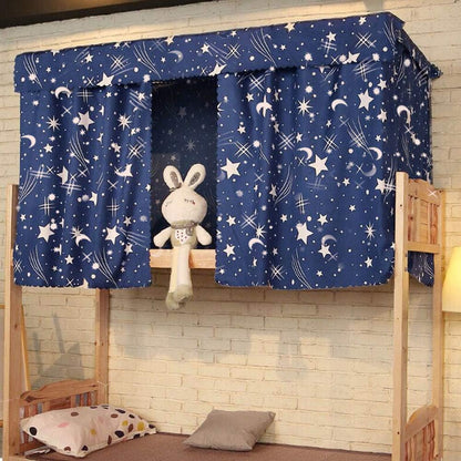 CLARA Single Sleeper Bunk Bed Curtain, College Dorm Canopy Bedding Tent, Dark Blue, 1 Panel