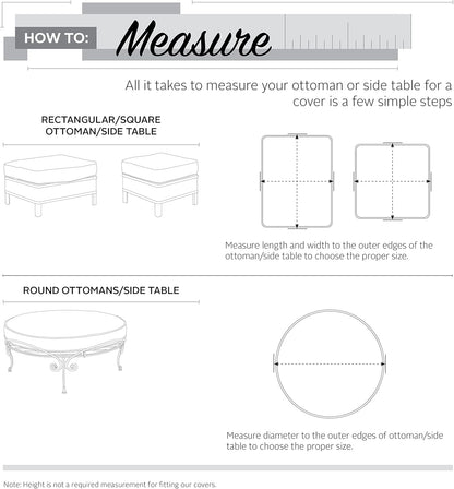 32 Inch Classic Accessories Ravenna Water-Resistant Rectangular Patio Ottoman/Table Cover, Outdoor Table Cover