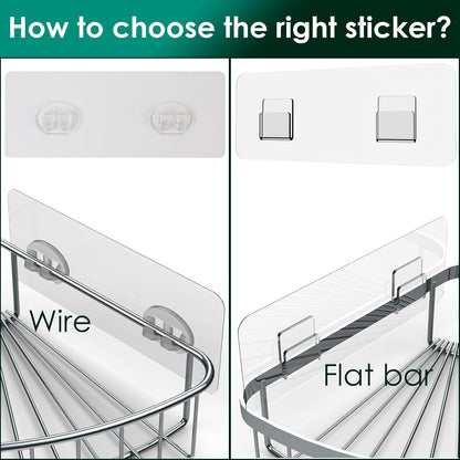12 Pack Adhesive Hooks for Shower Caddy, Bathroom Shelf