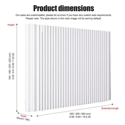 Portable Folding Privacy Room Divider, Freestanding Paper Screen Wall Partition for Indoor Use, Ideal for Home Office Studio Exhibition, H160xL500cm