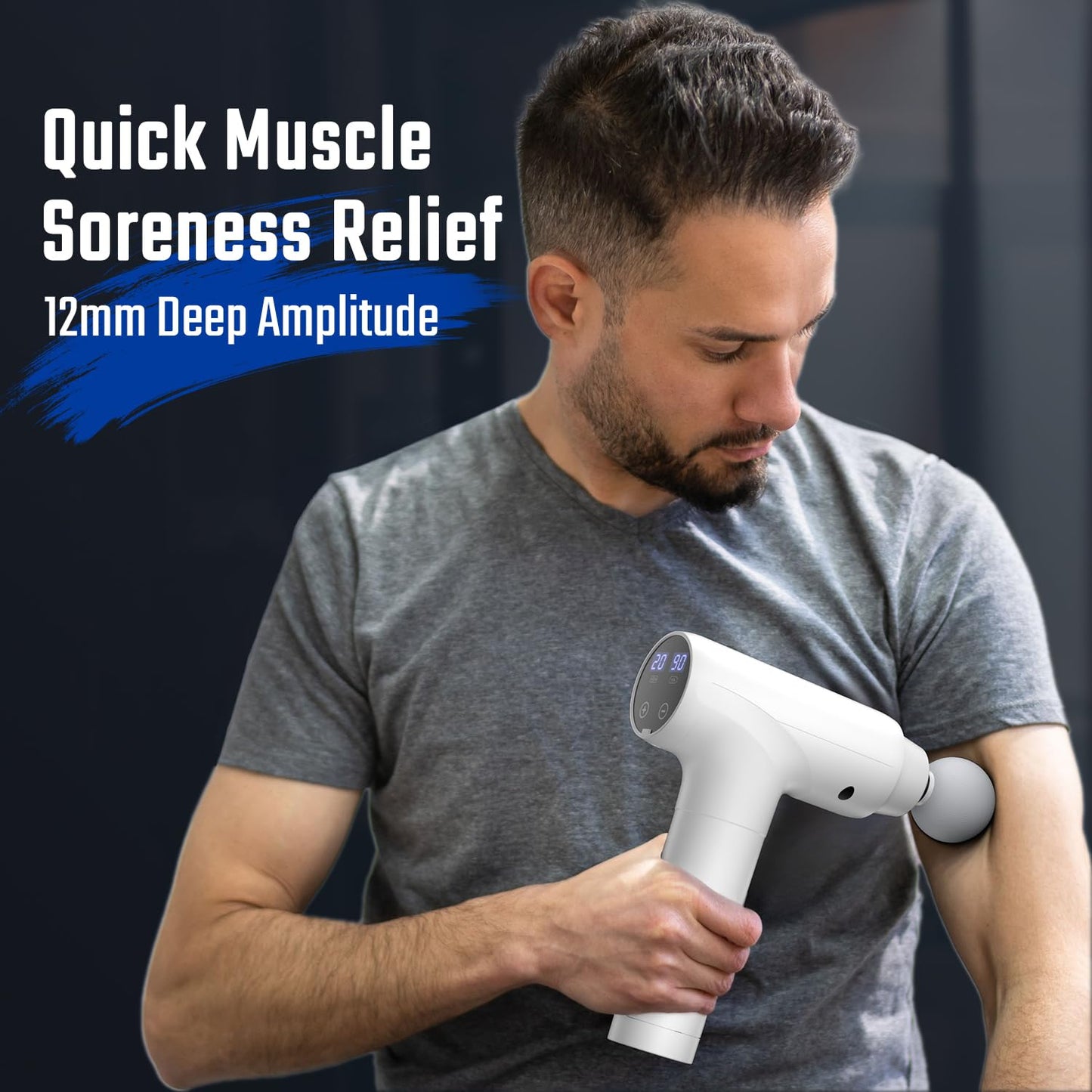 cotsoco Massage Gun, Muscle Massage Gun Deep Tissue Back Massager for Pain Relief, 20 Speeds Handheld Electric Massager Tool with Silent Brushless Motor, Suitable for Gym Office Home Travel