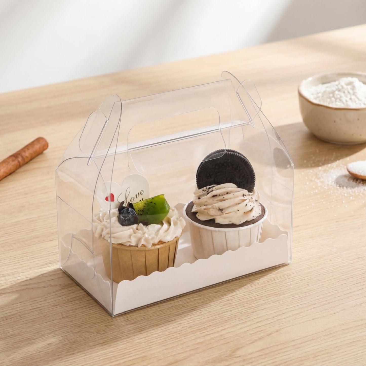 Nagpew Clear Gable Bakery Gift Box,40 Pack, Handles, Party Favor