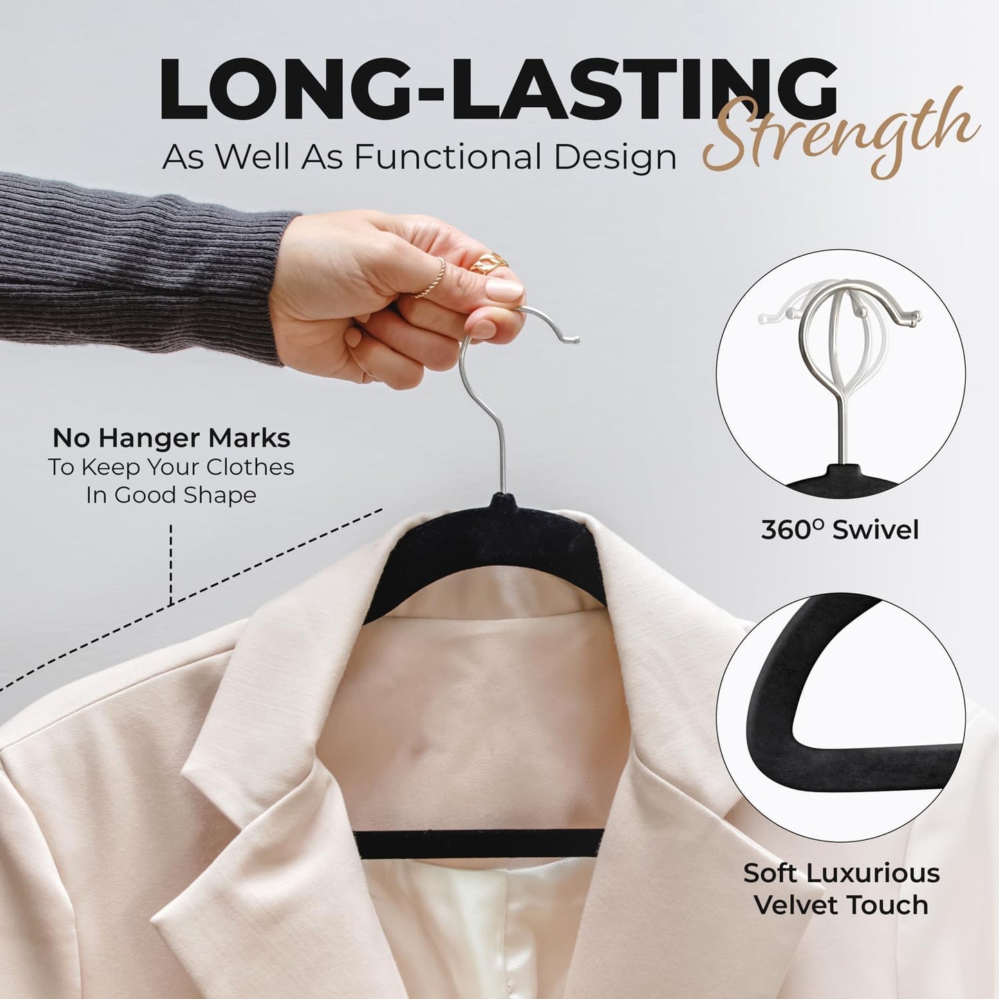 Modern Space Velvet Hangers - 100 Pack Slim Space-Saving Design for Shirts, Pants & Dresses