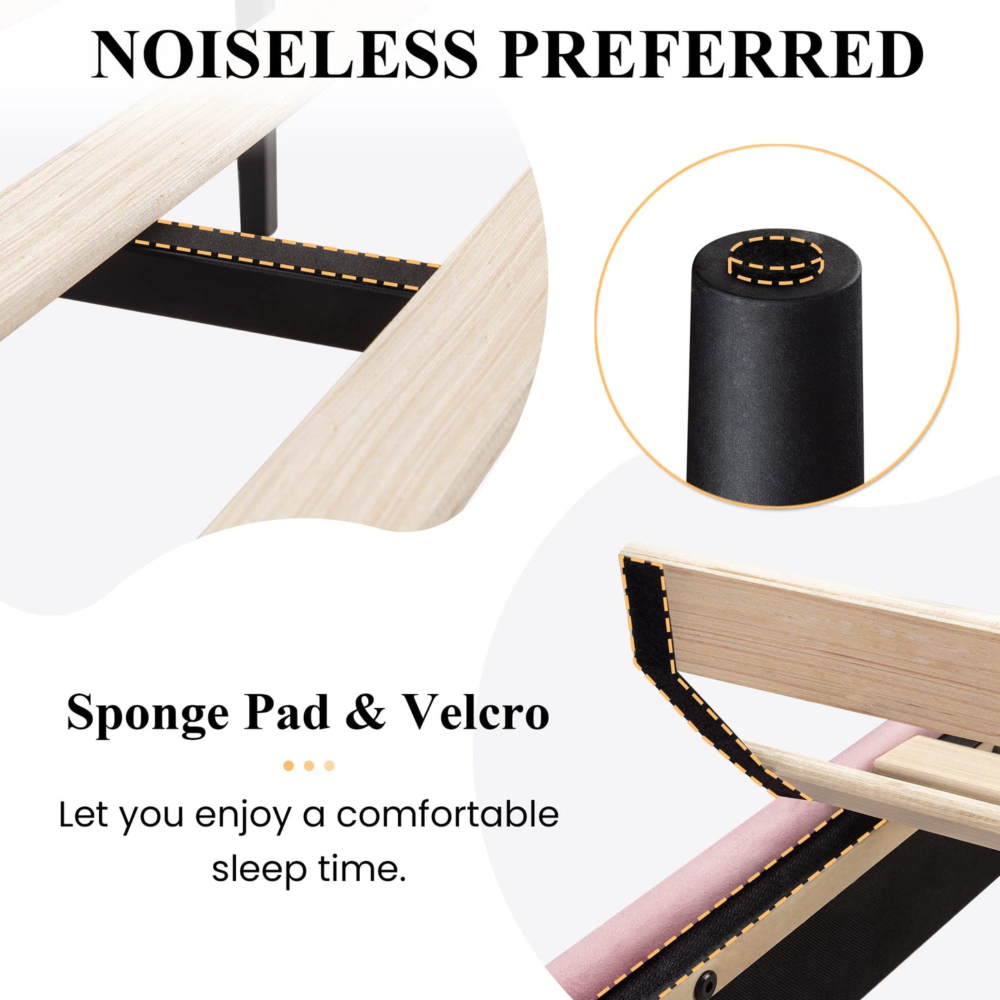SHA CERLIN King Upholstered Platform Bed Frame with Adjustable Headboard/Vertical Channel Tufted Velvet Fabric/Wooden Slats Support/Mattress Foundation/Box Spring Optional/Pink
