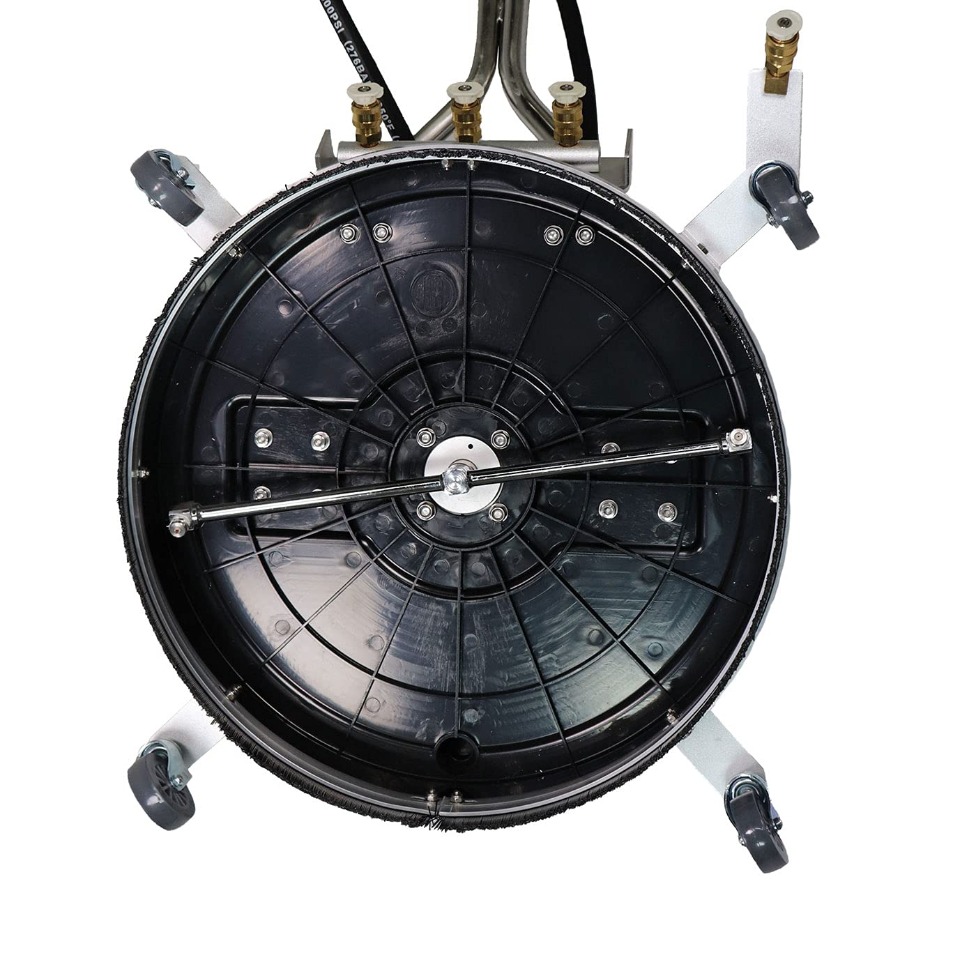 Erie Tools 20" Polypropylene Surface Cleaner with Wheels, 3 Nozzle Spray Bar, Side Nozzles Front Spray Bar, Dual Trigger Guns, Wheels, Pressure Washer 4000 PSI 4 GPM