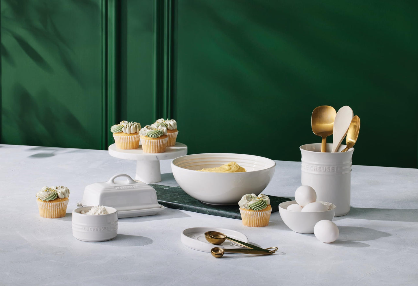 Le Creuset Stoneware European Butter Dish, White