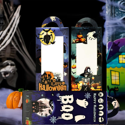 QZYCMHOO 24PCS Halloween Treat Boxes for Party Favors, Trick or Treat Candy Gift Bags, Halloween Snack Cookie Goodie Packaging Supplies
