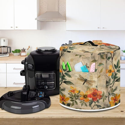 Dragonfly Yellow Flower Air Fryer Cover - Dust Protection Compatible with Instant Pot, Kitchen Appliance Cover