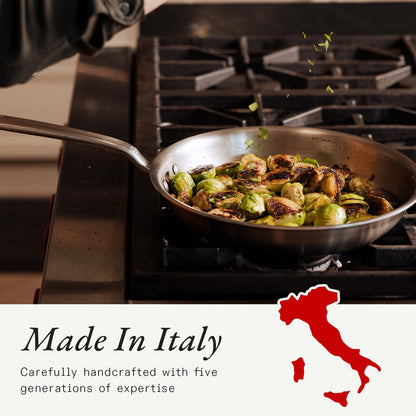 Made In Cookware | 10 Piece Stainless Steel Pot and Pan Set | 5 Ply Clad - Includes Stainless Steel Frying Pans, Saucepans, Saucier and Stock Pot W/Lid | Professional Cookware | Crafted in Italy