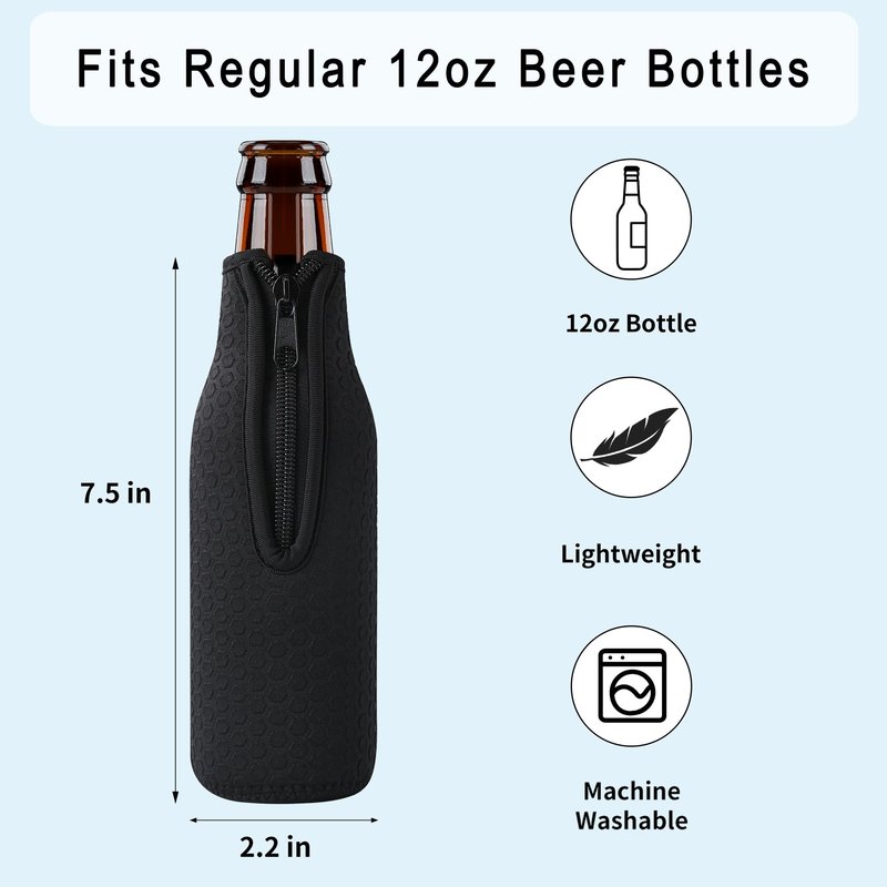Xumbtvs 4 Pcs Beer Bottle sleeves, Non-slip Neoprene Insulated Beer Holder Cooler Cover for 12oz 330ml Bottle (Colorful1)