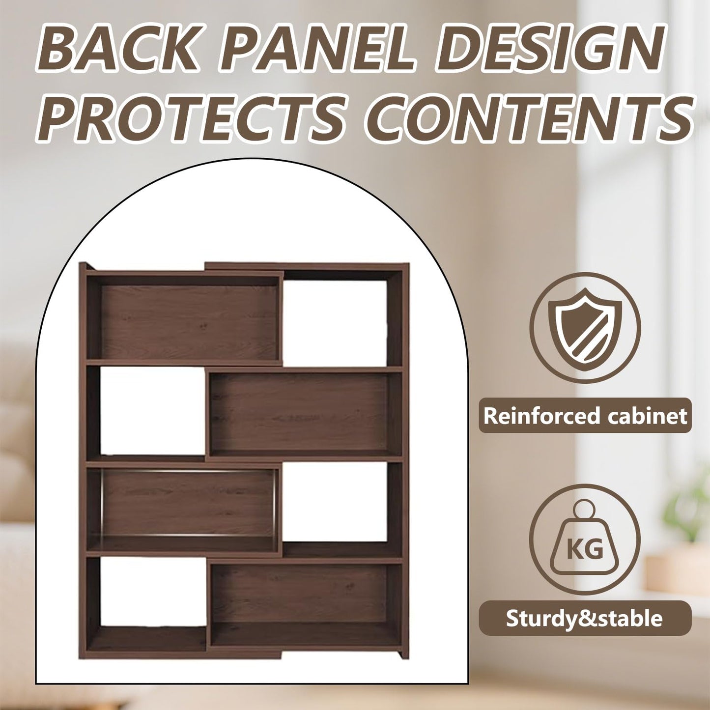 SimpArt Expandable 3-in-1 Bookcase with Adjustable Width, 4-Tier Wooden Storage Shelf, Convertible Straight or L-Shaped Corner Bookshelf for Living Room Bedroom Office