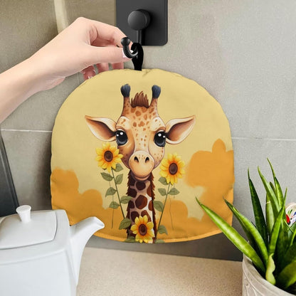 Sunflower Giraffe Tea Cozy, Insulated Teapot Cover, Dust Proof Tea Pot Cozy, Portable Kettle Warmer, Cute Kitchen