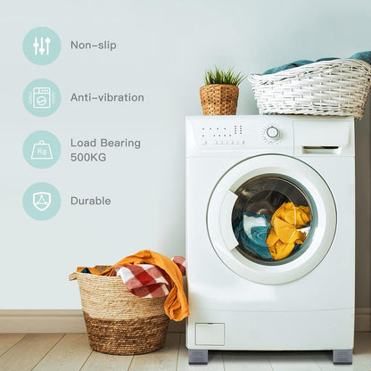 SEISSO Anti Vibration Pads, Noise Cancelling Rubber Feet Mat for Washing Machine, Stabilizer Prevents Walking