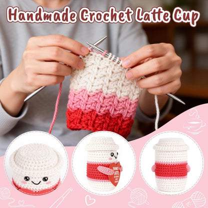 Weming Teacher Appreciation Gifts for Women Teachers, Handmade Crochet Latte Figure with “Thanks A Latte for Being a Great Teacher” Message Sign, End of Year Thank You & Retirement Gift from Students
