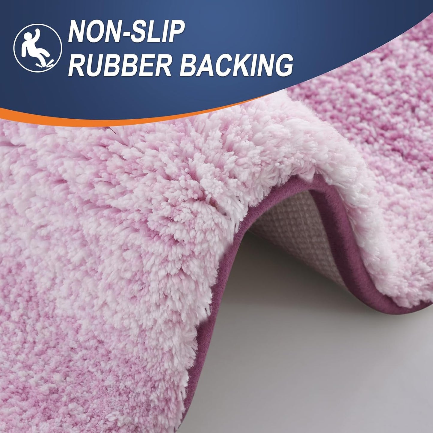 OLANLY Bathroom Runner Rug - Extra Soft Microfiber Mat with Rubber Backing | 59x24, Quick Dry, Pinkish-Purple