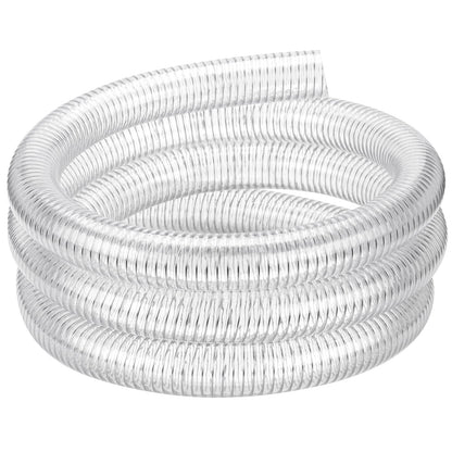 Flexible Hose 1 1/2" id - 50ft Clear PVC Spiral Steel Wire Reinforced Vinyl Tubing 1.5 inch Plastic Vacuum Pipe Flex Suction Hose for Dust Collection Boat Marine Pump, Drain Water Fuel Gas
