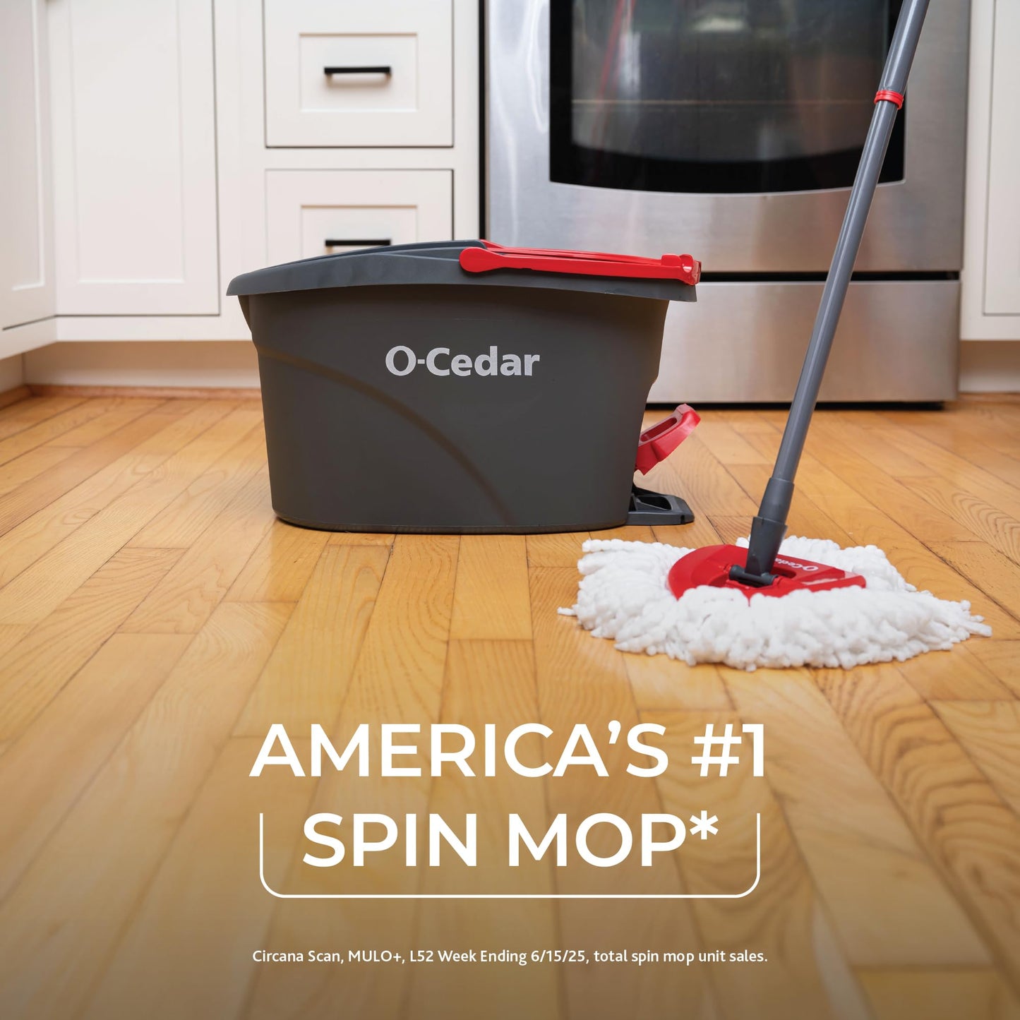 O-Cedar Easywring Microfiber Spin Mop & Bucket Floor Cleaning System + 3 Extra Refills (4 Refills Included)
