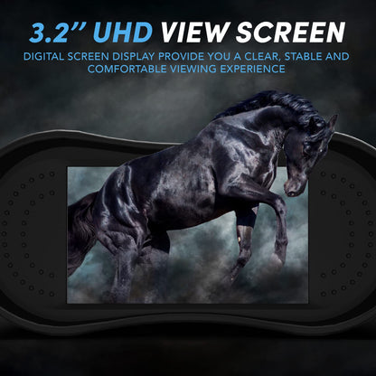 4K Night Vision Goggles, Rechargeable Night Vision Goggles, 3'' Digital Infrared Night Vision with 32GB Memory Card