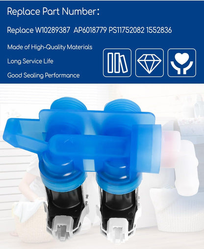 Upgraded Washer Water Inlet Valve Replacement for W10289387 WPW10289387 AP6018779 PS11752082 for Whirlpool Washing