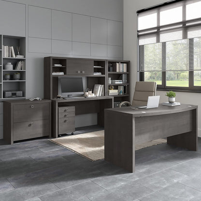 Bush Business Furniture Echo 3 Drawer Mobile File Cabinet in Charcoal Maple