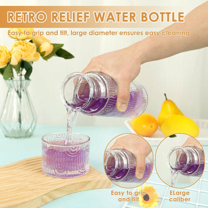 1Pcs Set Set Clear Night Carafe and Glass Dust Proof Glass Water Bottles with Cup Kit Versatile Night Water Bottle
