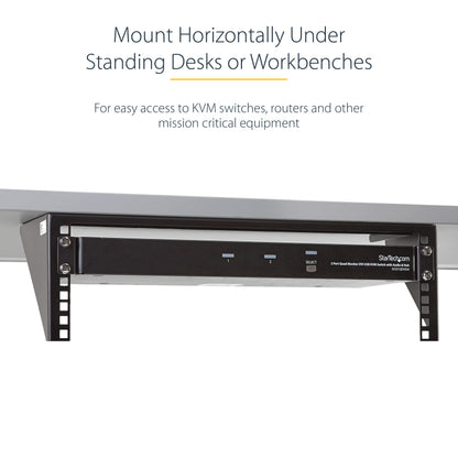 StarTech.com 3U 19" Wall Mount Vertical Rack Bracket, Wall Mount Patch Panel Bracket for Data/AV/IT/Computer Equipment, 3U Rack for Cabinet or Server Room, Supports 150lb (68kg) , TAA (RK319WALLV)