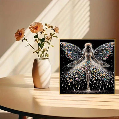 ZHUDENGXJL 5D Diamond Painting Kits for Adults,Colourful Angel Wings Fairy Diamond Art Kits for Adults,DIY Full Drill Diamond Dot Gem Art Kits for Adult Beginners,Wall Home Decor 12 X 12inch