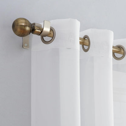 No. 918 Emily Sheer Voile Grommet Curtain Panel, 59" x 84", White