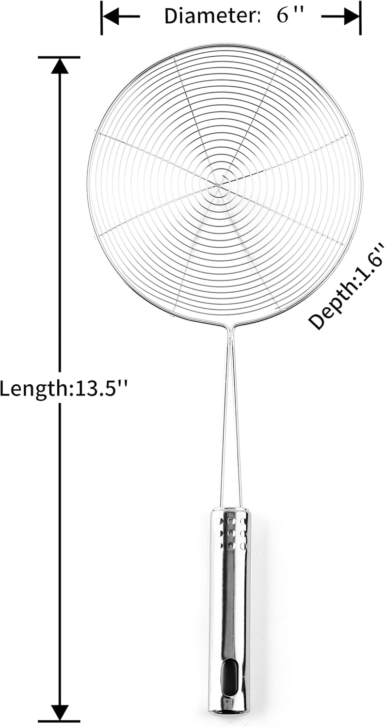 Versatile Stainless Steel Spider Strainer/Skimmer/Ladle - Chirano Kitchen Gadgets Wire Strainer Pasta Strainer Spoon (6