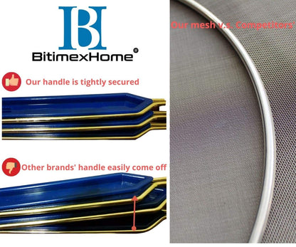 BitimexHome Grease Splatter Screen For Frying Pan Cooking Set of 3 (8", 10" and 11") Fine Mesh Iron Skillet Lid Guard Shield