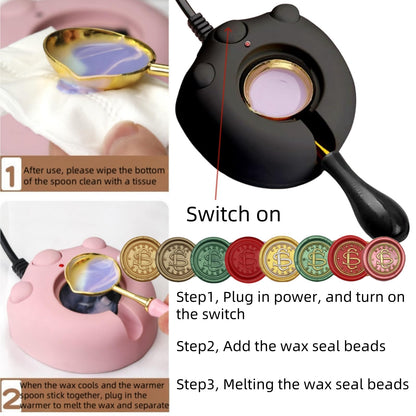Frame Seal Stamp Kit, 728 Pcs Sealing Wax Beads Set with Electric Wax Seal Warmer Melting Furnace, Frame Waxstamp, Gold Melt Pen, Tweezer (K001)
