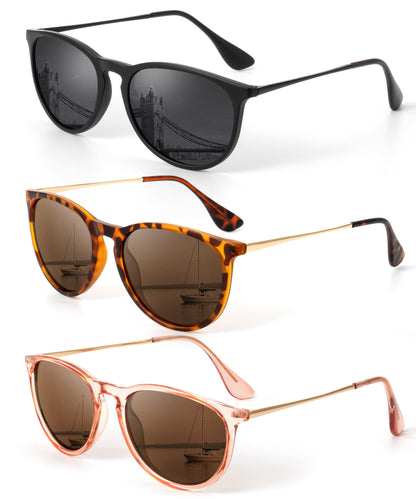 KALIYADI Sunglasses Womens Polarized Womens-Sunglasses: Trendy Sun Glasses with UV400 Retro Style for Party Beach Shopping