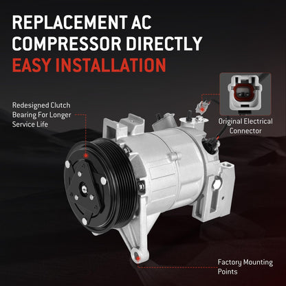 HYR Automotive Air Conditioning Compressor AC Compressor with Clutch Compatible with Nissan Maxima 2016-2023, Murano 2015-2022, 3.5L,7 grooves, Replace# 92600-5AA0A, 198667, 197667