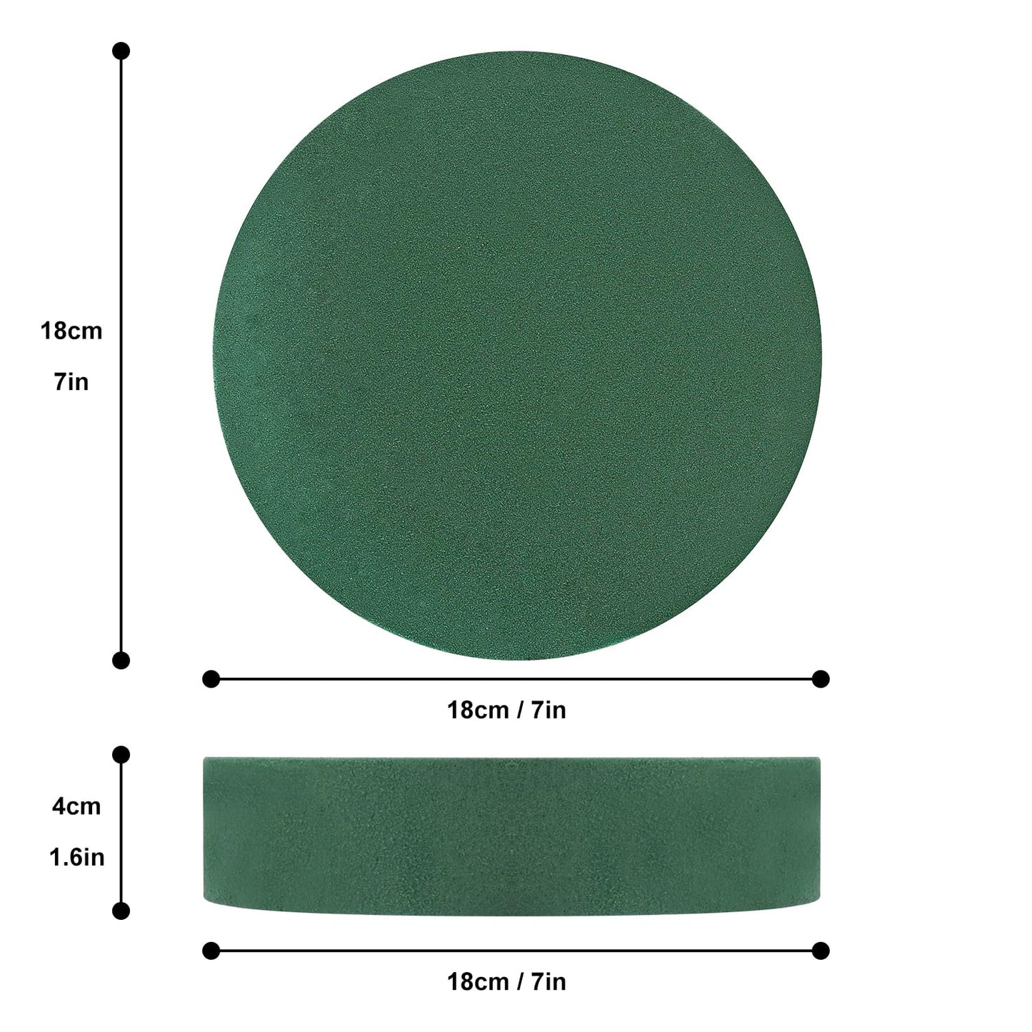 IHDYPPEW 10 PCS Floral Foam Blocks, 7 Inch Large Dry Round Green Floral Foam for Flower Arrangements, Perfect for Crafting, Floral Arranging, Weddings and Floral Creation