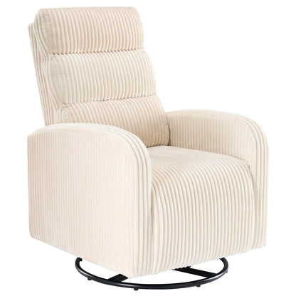 DUMOS 360°Swivel Nursery Chair, Comfy Chair for Bedroom, Rocking Chair with Thickened Seat Cushion, High Back Sofa Chairs for Living Room, Nursery Room and Reading Room, Beige
