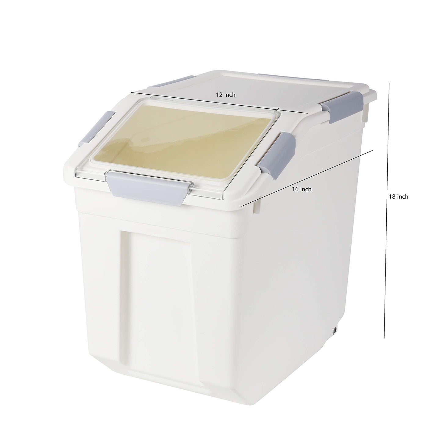EonTone [2-Pack] 30 lbs Flour Storage Container, 25L Airtight Food Bin with Wheels BPA-Free