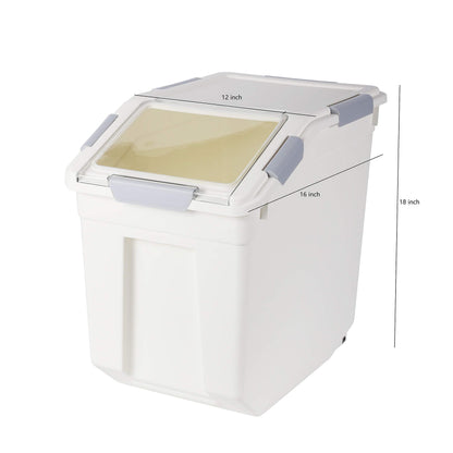 EonTone [2-Pack] 30 lbs Flour Storage Container, 25L Airtight Food Bin with Wheels BPA-Free