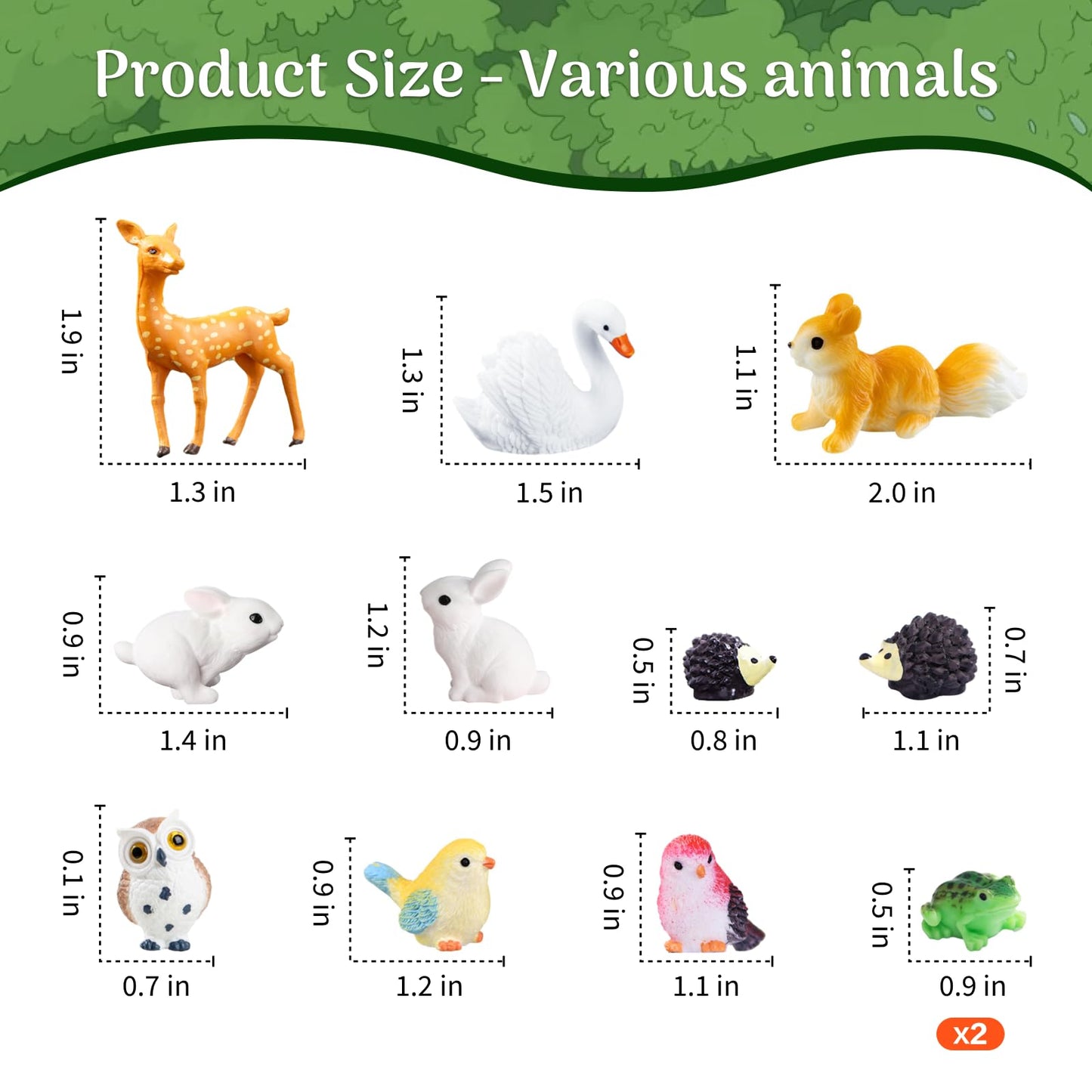 DEERSJUMP 111 Pcs Mini Garden Accessories Decorations Outdoor Kit Resin Mini Figurines Owl Bunny Squirrel and More for Miniature Garden, Yard, DIY Village Decoration
