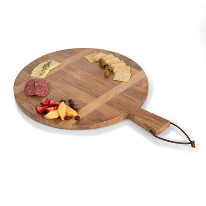 TOSCANA - a Picnic Time brand - Ravi Round Charcuterie Board, Wood Serving Platter, Cheese Board, (Mango Wood)