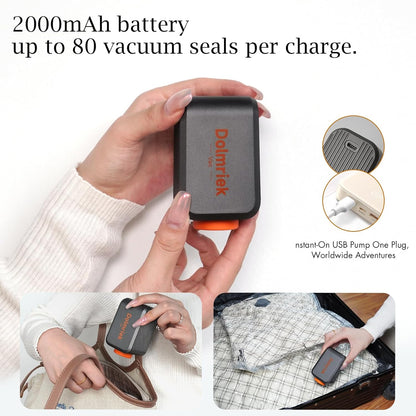 Skiennix Travel Vacuum Storage Bags - 12 Pack Compression Seal Bags with USB Electric Pump | Space Saver for Clothes