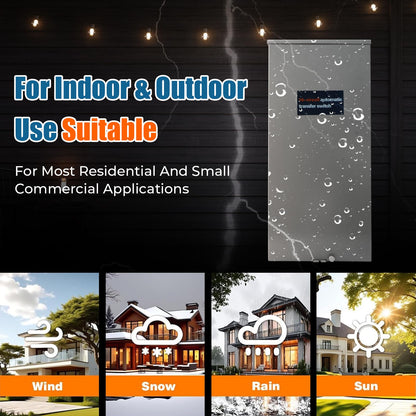 100 Amp Automatic Transfer Switch for Generac RXG16EZA3, 16-Circuit ATS with NEMA 3R Aluminum Enclosure & Integrated Load Center, Indoor Outdoor Use for Essential Circuit Backup