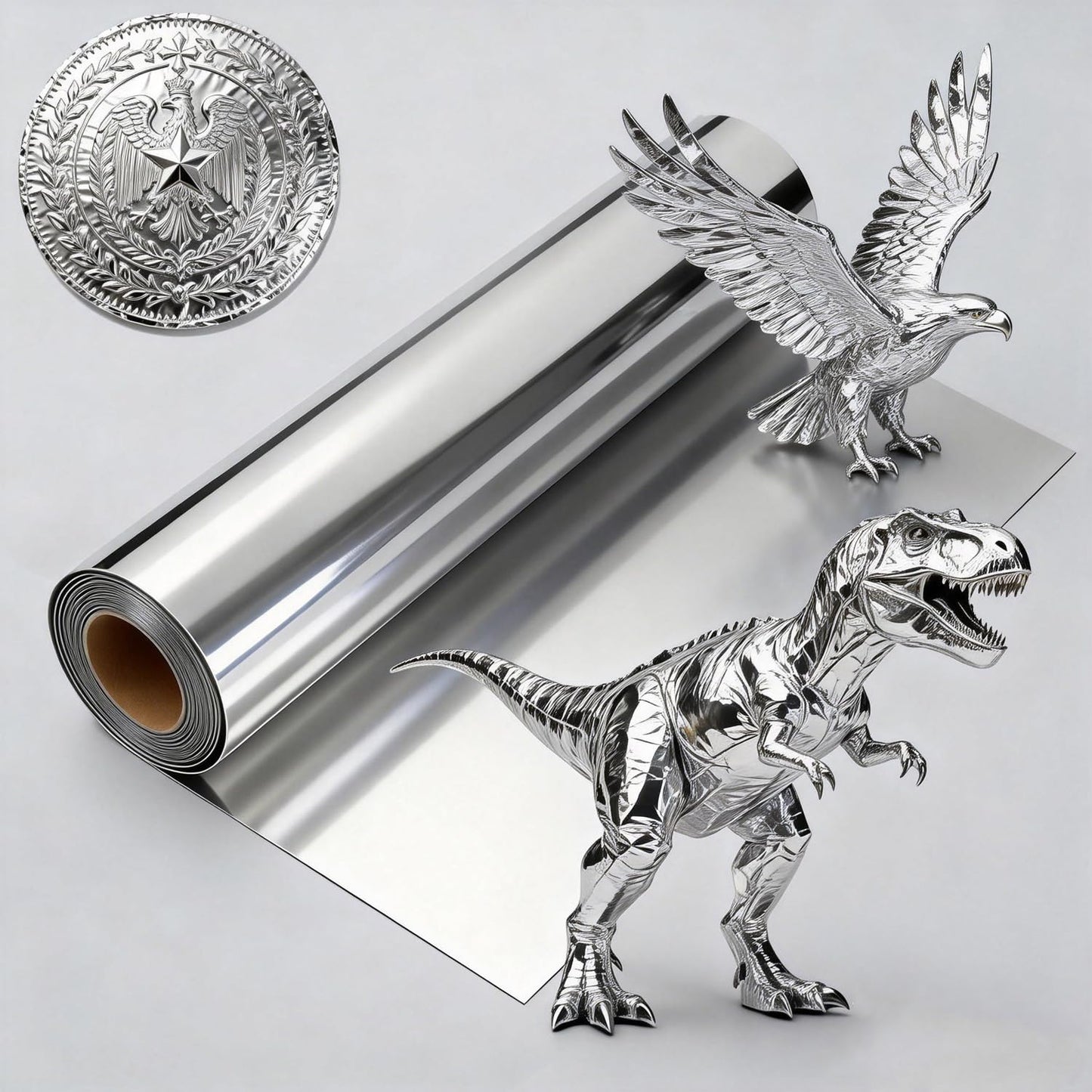 Aluminum Metal Foil Roll,12 Inch x 20 ft 0.07 mm,Heavy Duty Aluminum Foil Roll,Durable Foil for DIY and Crafting Projects(Silver)