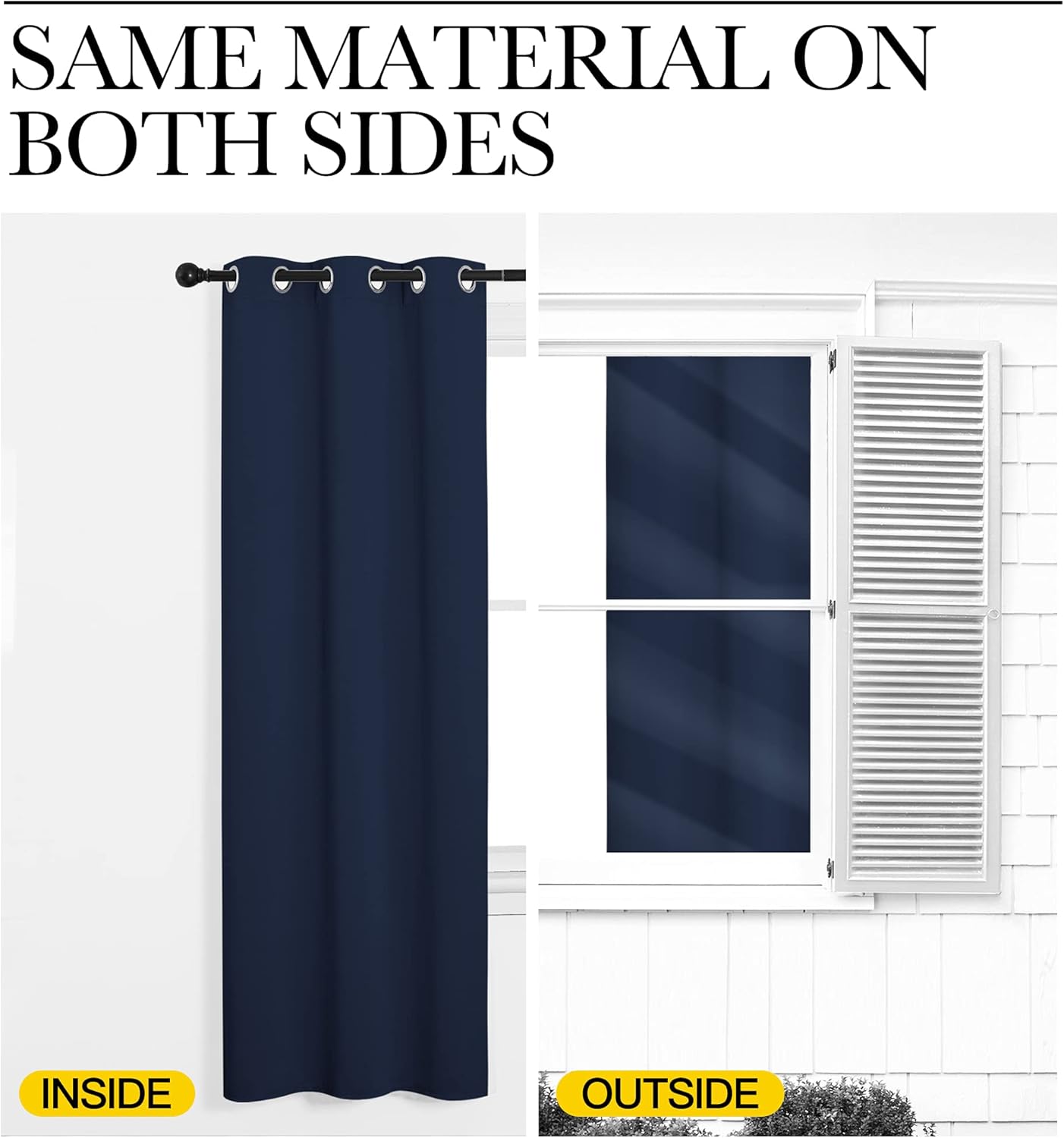 NICETOWN Navy Blackout Curtains - Thermal Insulated Room Darkening Drapes | 55" W x 86" L, Set of 2