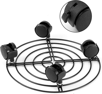 4 10.6 Inches ZOENHOU PCS Metal Plant Caddy with Wheels, Round Metal Rolling Plant Stand Base for Indoor, Outdoor