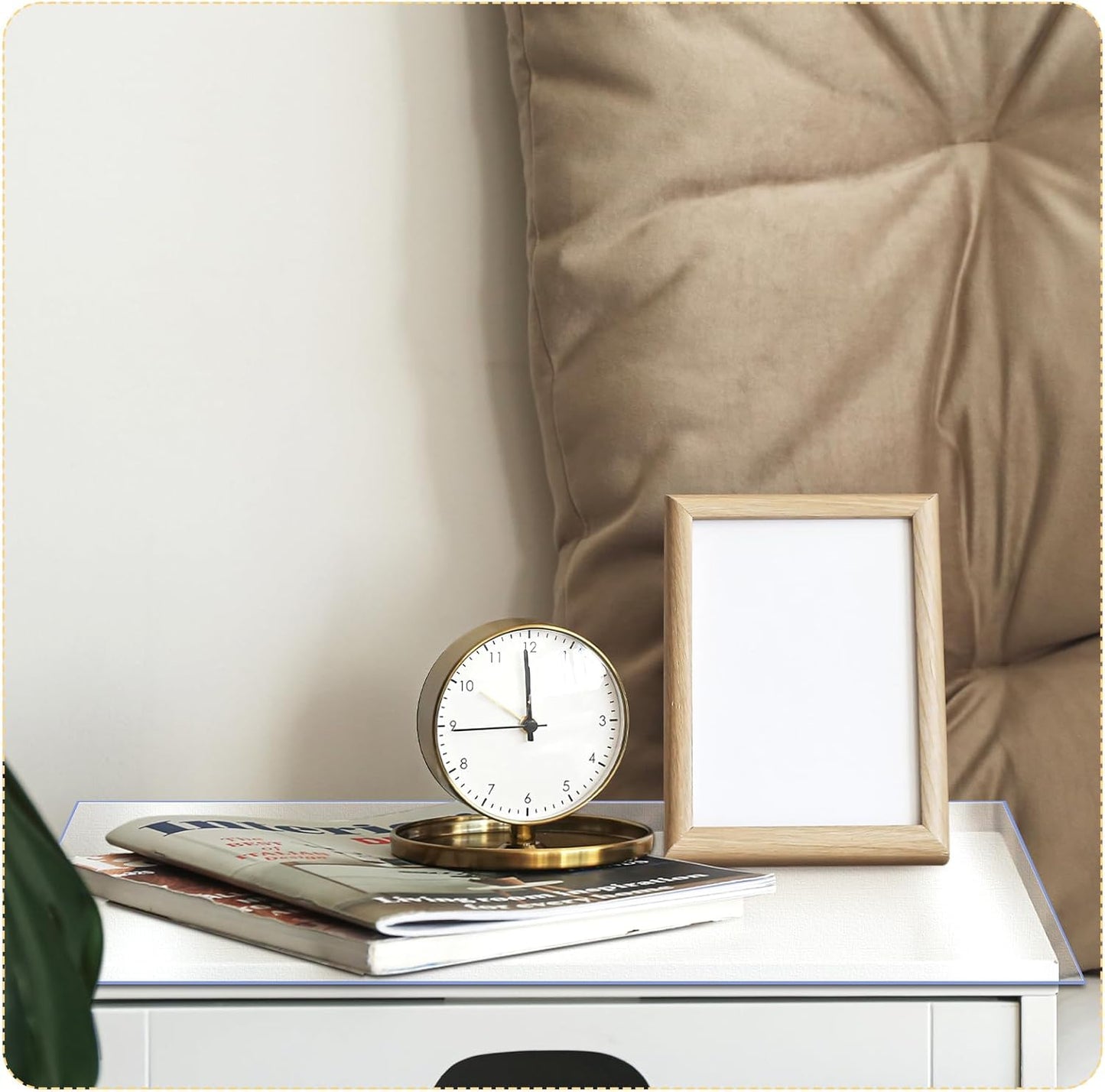 15.8 23.6 Inch, 1.5mm Trimmed Occasion(2 Nightstand Protector, Clear Plastic Table Cover Protector x Thick Rectangle